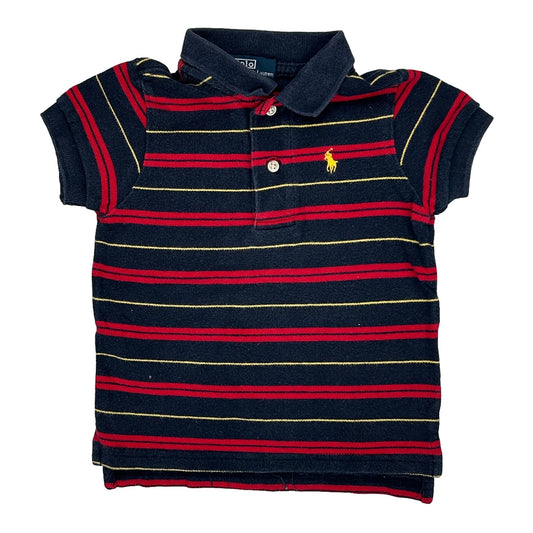 Age 18 Months Polo By Ralph Lauren Striped Polo Shirt - 2XS Navy Cotton