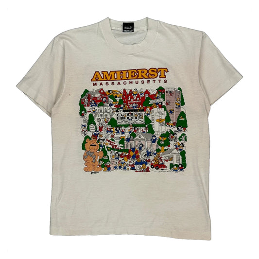 Screen Stars Graphic T-Shirt - Large White Cotton Blend