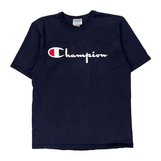 Champion Spellout T-Shirt - Medium Navy Cotton