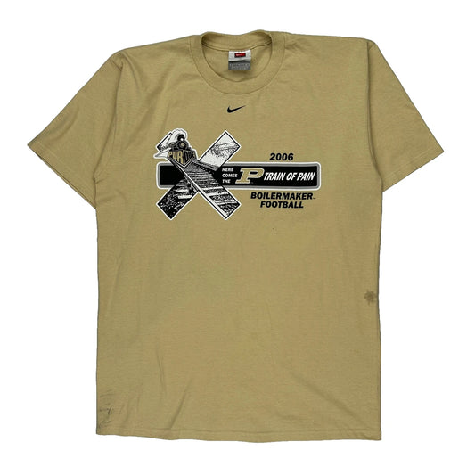 Boilermaker Football Nike T-Shirt - Medium Beige Cotton