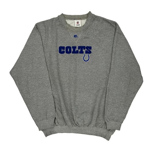 Indianapolis Colts N.F.L. Team Apparel Nfl Sweatshirt - Large Grey Cotton Blend