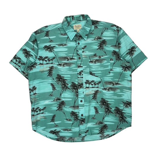 Cabelas Hawaiian Shirt - XL Blue Polyester
