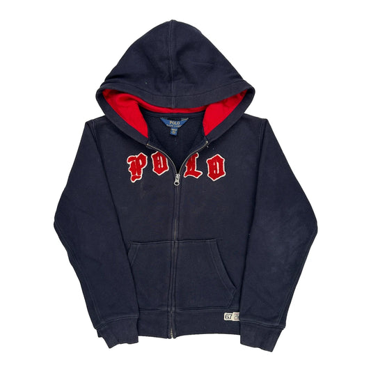 Age 8-9 Polo By Ralph Lauren Spellout Hoodie - Medium Navy Cotton