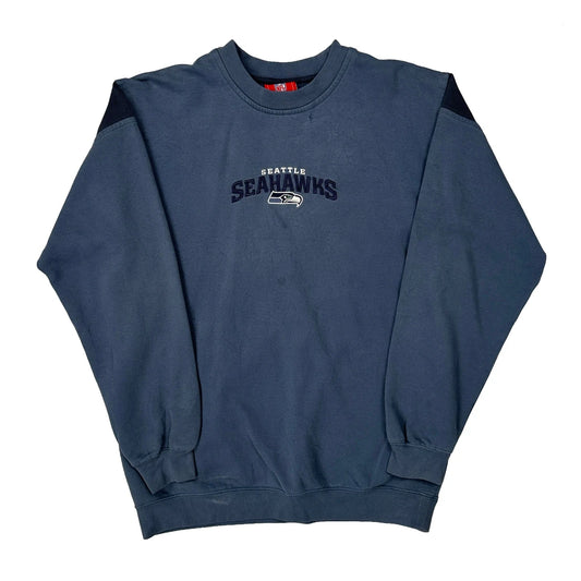 Vintage Seattle Seahawks Nfl Football Sweatshirt - XL Blue Cotton