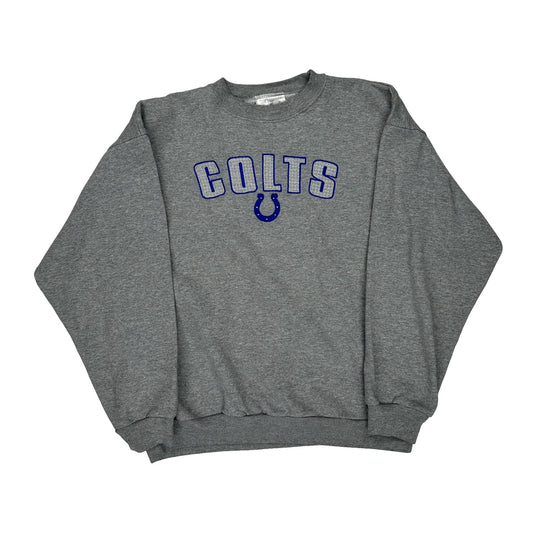 Indianapolis Colts Nfl Sweatshirt - Large Grey Cotton Blend
