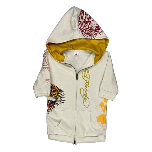 Ed Hardy Graphic Hoodie - Small Red Cotton