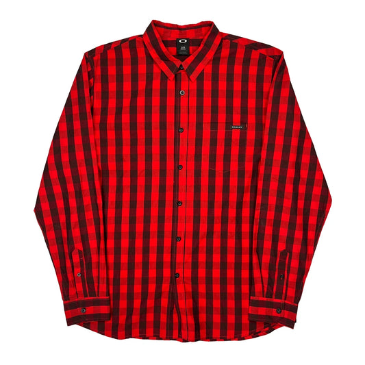 Vintage Oakley Checked Shirt - XL Red Cotton