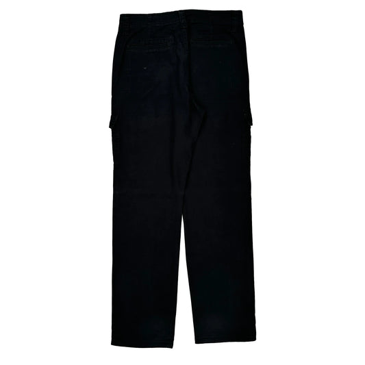 Wrangler Cargo Trousers - 33W 34L Black Cotton Blend