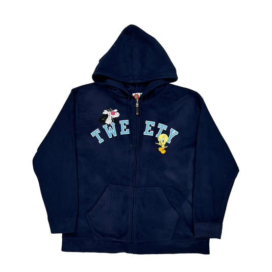 Tweety Looney Tunes Graphic Hoodie - 2XL Navy Cotton Blend