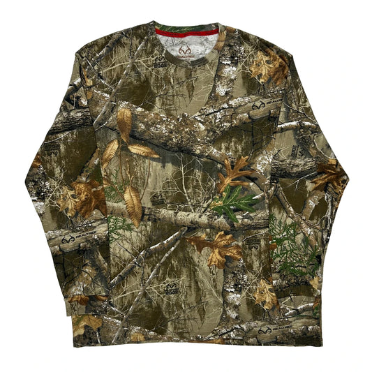 Vintage Realtree Long Sleeve T-Shirt - 2XL Camo Cotton Blend