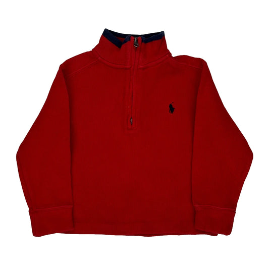 Age 1.5 Years Polo By Ralph Lauren 1/4 Zip - 2XS Red Cotton