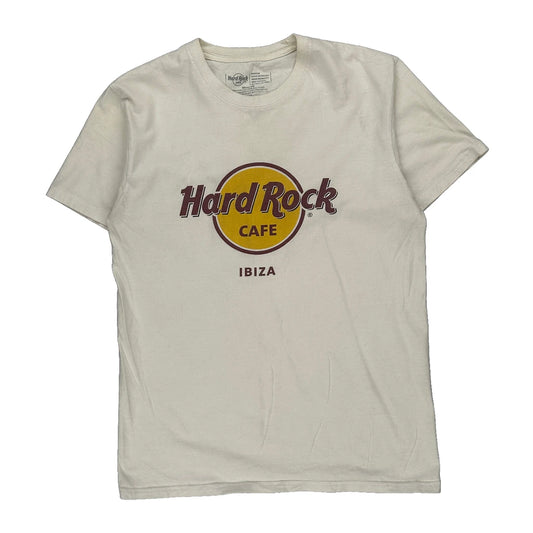 Hard Rock Cafe Graphic T-Shirt - Medium Cream Cotton