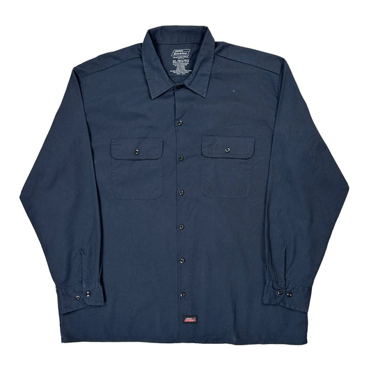 Dickies Shirt - XL Blue Polyester Blend