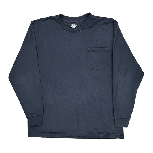 Dickies Long Sleeve T-Shirt - Large Navy Cotton