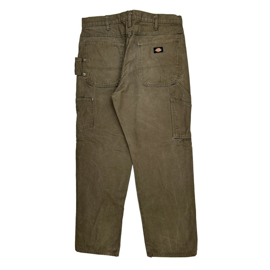 Dickies Carpenter Trousers - 36W 30L Brown Cotton