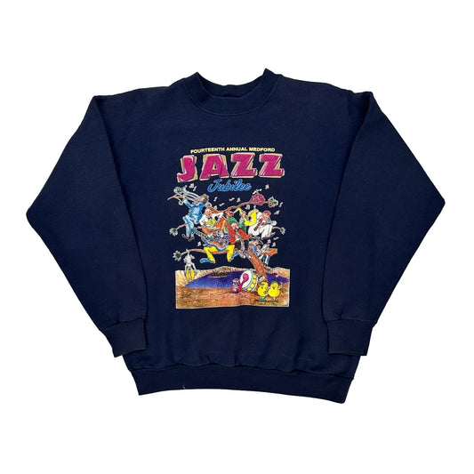 Jazz Jubilee Hanes Graphic Sweatshirt - Medium Navy Cotton Blend