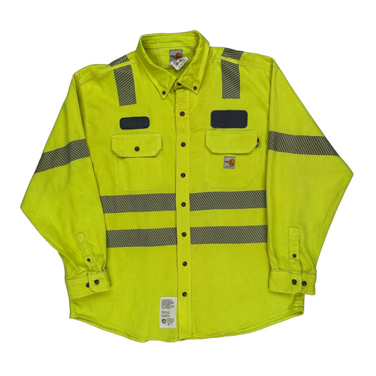 High Visibility Carhartt Shirt - XL Yellow Cotton Blend
