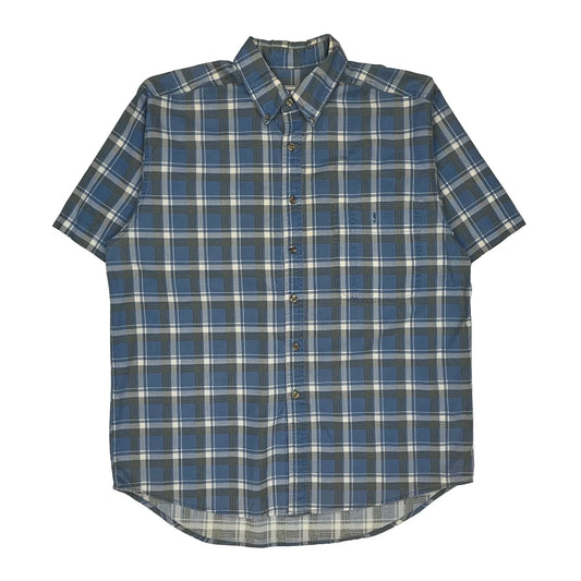 Rugged Wear Wrangler Checked Short Sleeve Shirt - Large Blue Cotton