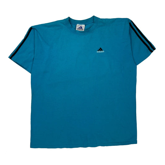 Adidas T-Shirt - Large Blue Cotton