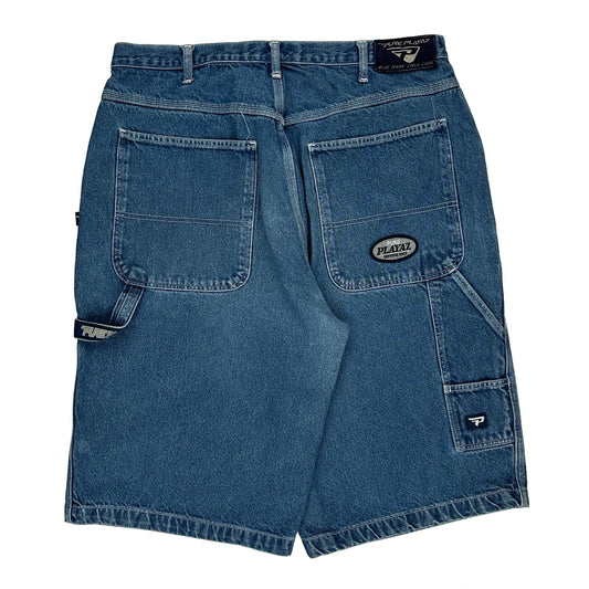 Pure Playaz Denim Shorts - 39W 14L Blue Cotton