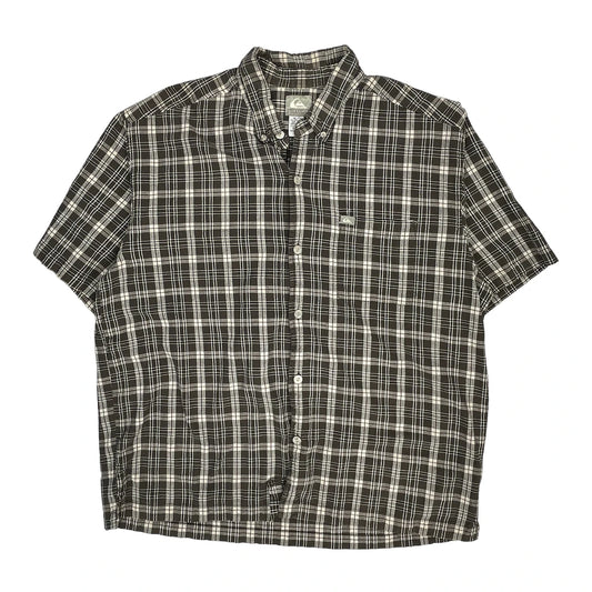 Quiksilver Checked Short Sleeve Shirt - XL Black & White Cotton