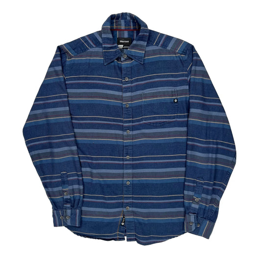 Marmot Striped Shirt - Medium Blue Cotton