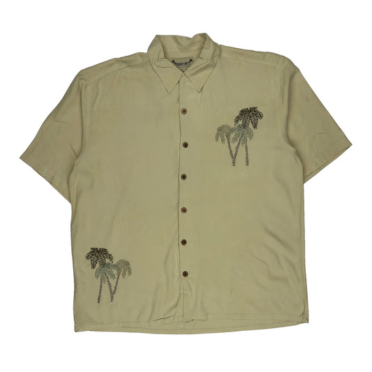 Paradise Coves Hawaiian Shirt - XL Beige Silk