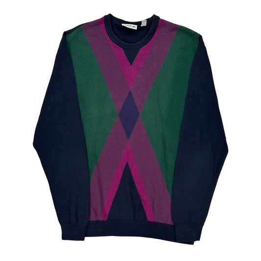 Lacoste Argyle Jumper - 2XL Green Cotton