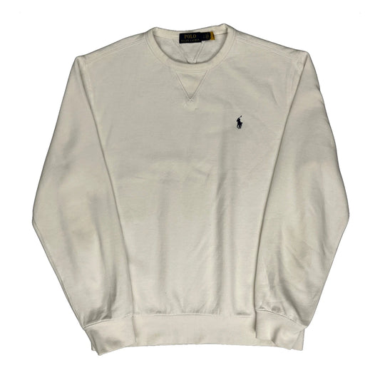 Vintage Polo By Ralph Lauren Sweatshirt - Large White Cotton