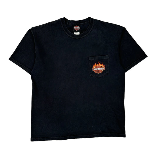 Motorcycles Harley Davidson Graphic T-Shirt - Large Black Cotton