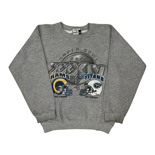 Super Bowl 2000 Rams Vs Titans Puma Nfl Sweatshirt - Medium Grey Cotton