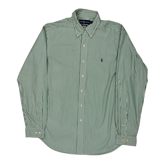 Ralph Lauren Striped Shirt - Large Green Cotton