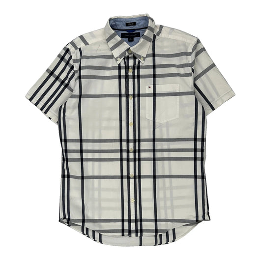 Tommy Hilfiger Slim Fit Short Sleeve Shirt - Medium Black Cotton