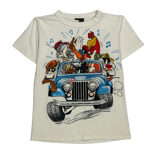 Looney Tunes Changes Single Stitch T-Shirt - Large White Cotton