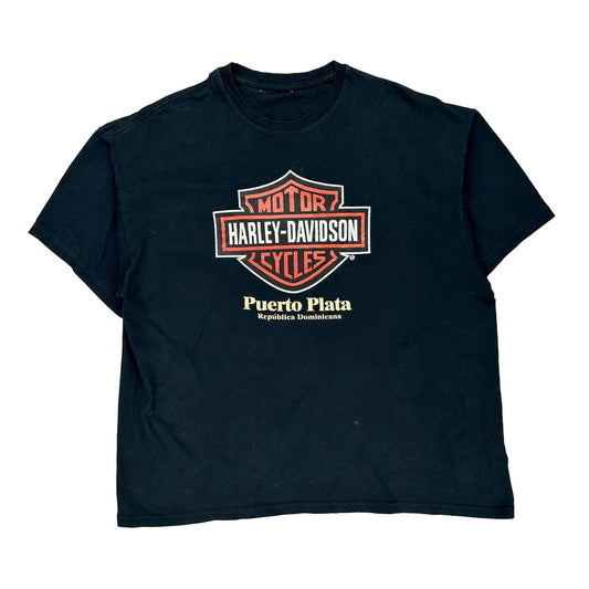 Harley Davidson Graphic T-Shirt - 2XL Black Cotton