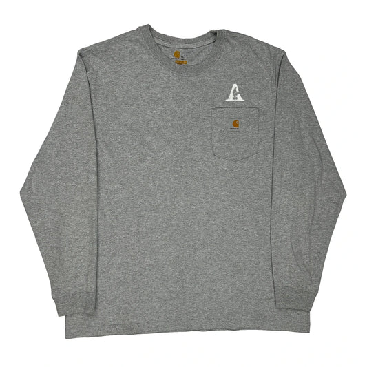 Carhartt Long Sleeve T-Shirt - XL Grey Cotton