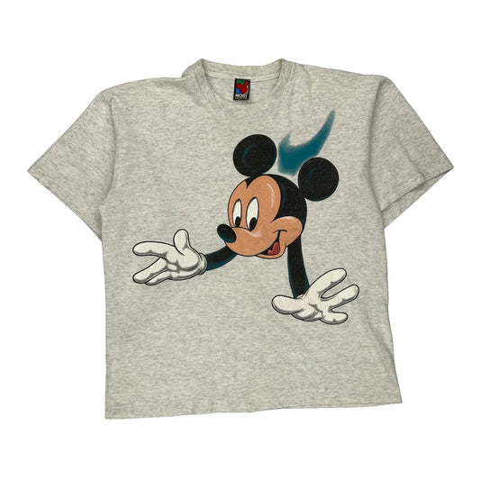 Mickey Unlimited Cartoon T-Shirt - XL Grey Cotton