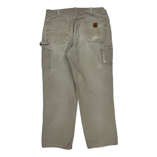 Carhartt Carpenter Trousers - 36W 32L Beige Cotton