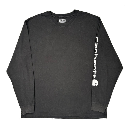 Carhartt Long Sleeve T-Shirt - Large Black Cotton