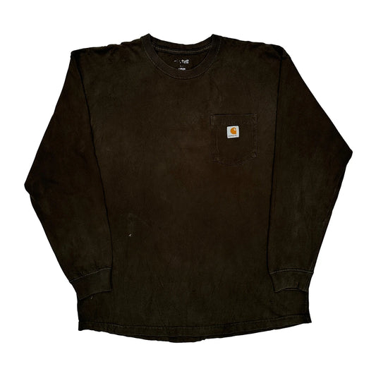 Carhartt Long Sleeve T-Shirt - Medium Black Cotton