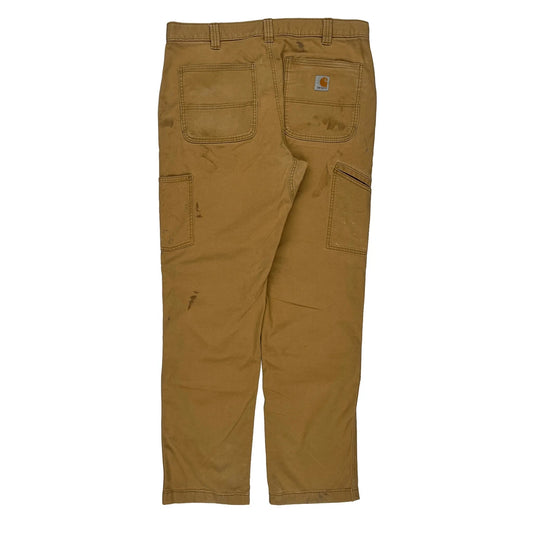 Workwear Carhartt Double Knee Carpenter Trousers - 36W 32L Brown Cotton