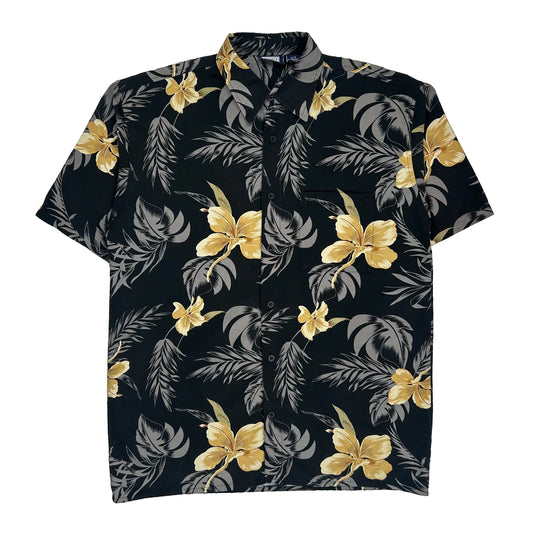 Premier Floral Hawaiian Shirt - Large Black Polyester