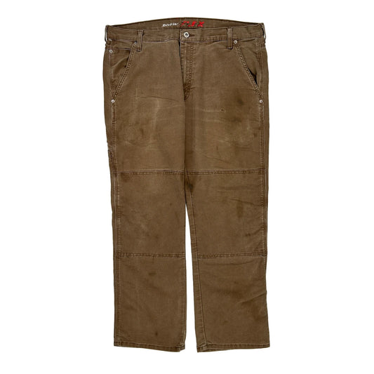 Dickies Double Knee Carpenter Trousers - 37W 29L Brown Cotton Blend