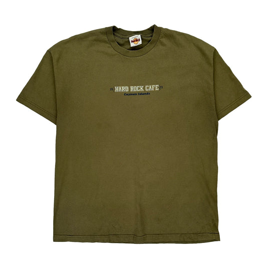 Cayman Islands Hard Rock Cafe Graphic T-Shirt - XL Green Cotton