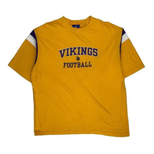 Vikings Reebok Nfl T-Shirt - Large Yellow Cotton