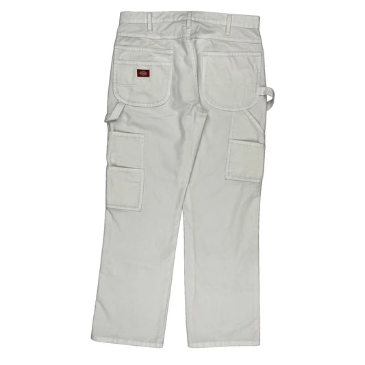 Dickies Carpenter Trousers - 34W 31L White Cotton