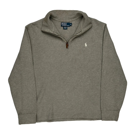 Polo By Ralph Lauren 1/4 Zip - Medium Grey Cotton