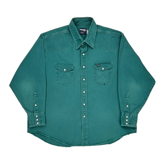 Wrangler Shirt - XL Teal Cotton