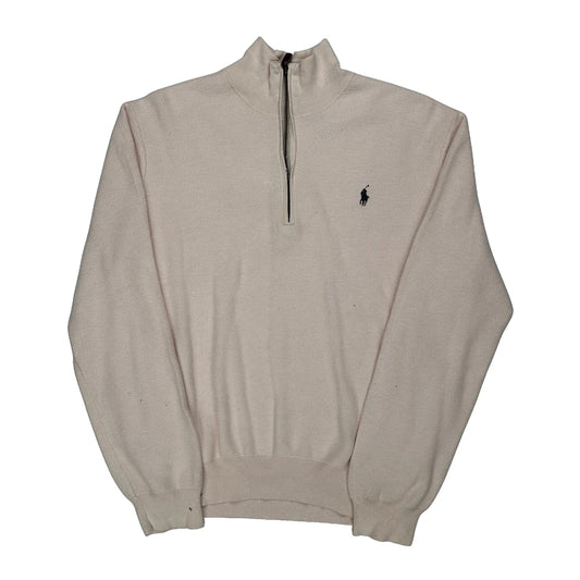 Polo By Ralph Lauren 1/4 Zip - XL Cream Cotton