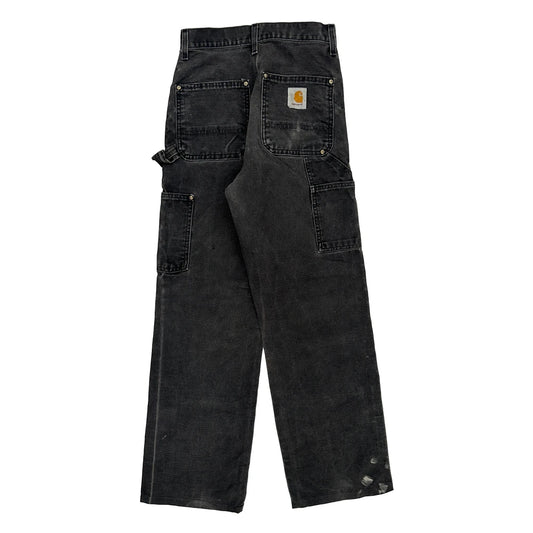 Carhartt Double Knee Carpenter Trousers - 26W 29L Black Cotton
